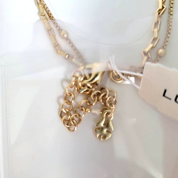 Lucky Brand Necklace Women's Semi Precious Accent Freshwater Pearl Gold 2 strand - Picture 7 of 9